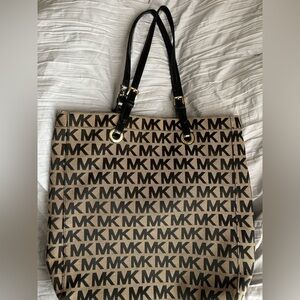 Michael Kors Black and Tan Tote Bag
